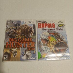 Nintendo Wii Game Bundle Rapala Pro Fishing/Cabela's Big Game Hunter 2010
